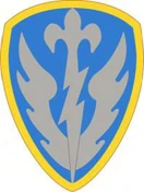 504th Military Intelligence Brigade blue-and-gold shoulder insignia